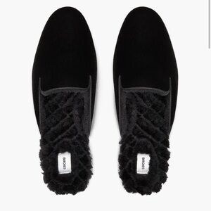 NWOT Birdies The Phoebe Black Faux Fur Slippers size 9.5